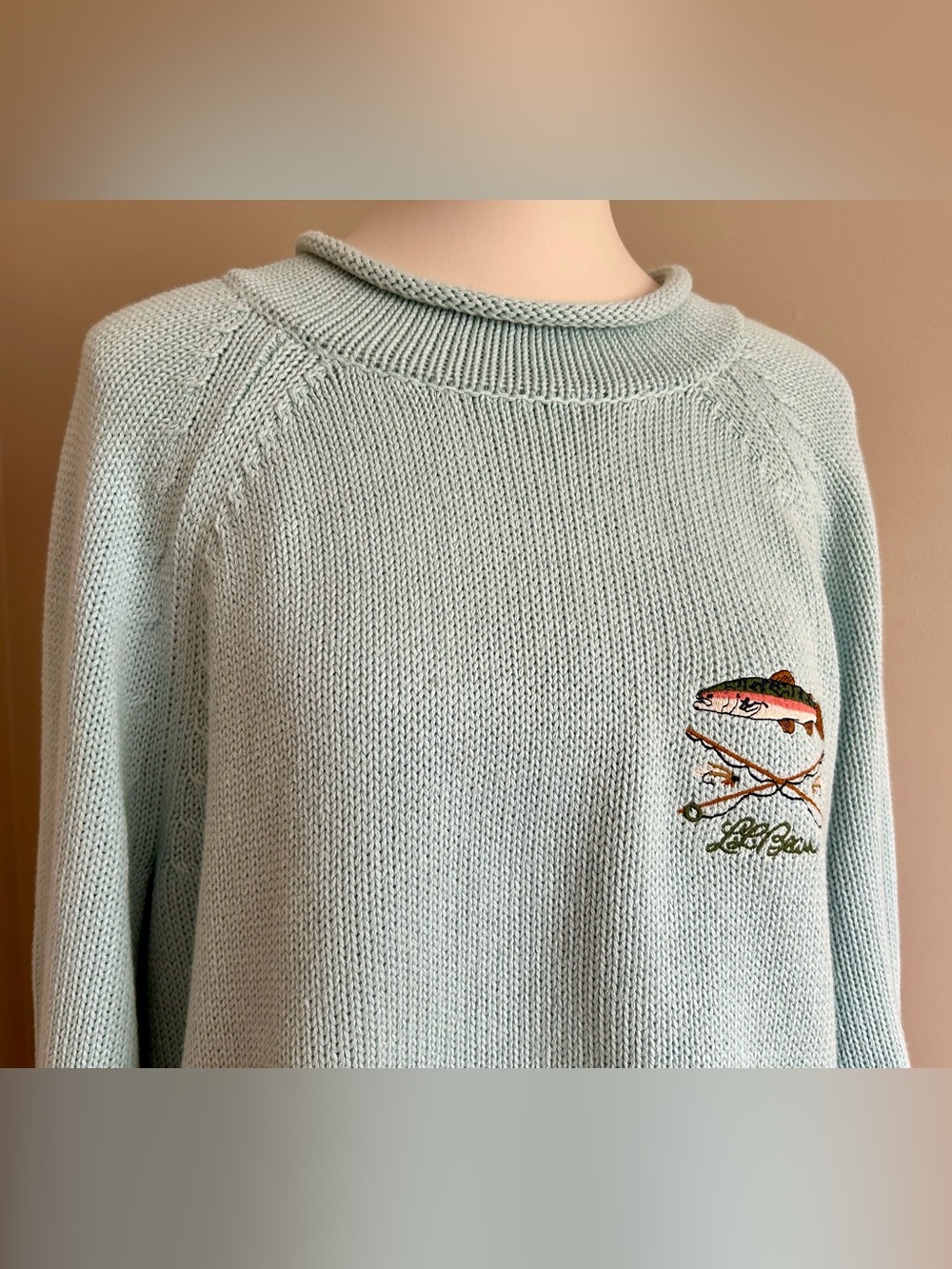 NWT- LL Bean Signature Organic Cotton Roll-Neck Logo’d Sweater - Picture 7 of 10